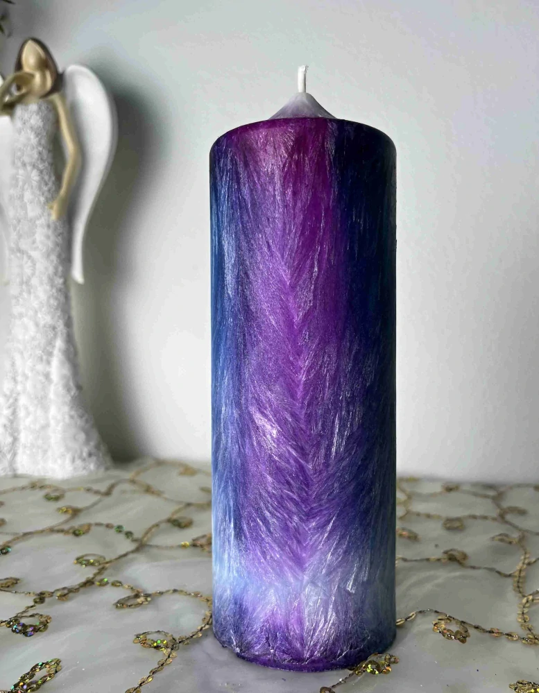 Svíčka královsky modrá s fialovou
