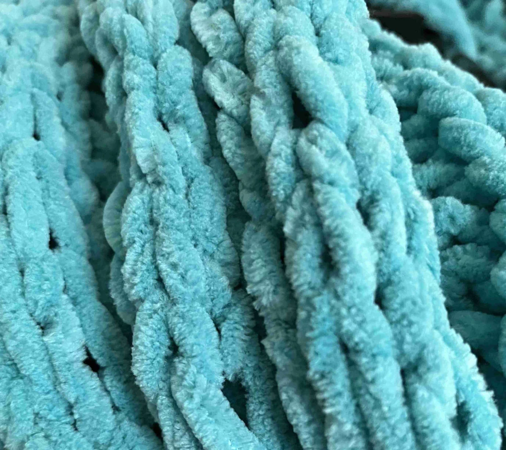 šála pletená tyrkysová