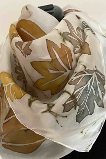 Hedvábný šátek podzimní listy