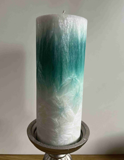 Svíčka 76x200 tyrkysová