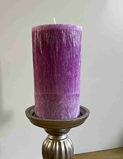 Svíčka 76x150 fialová fuchsie