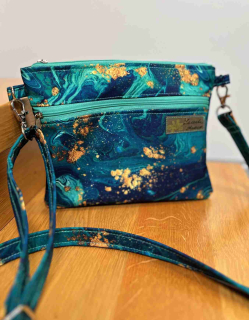 Malá kabelka crossbody "Maličká" modrá žlutá mint