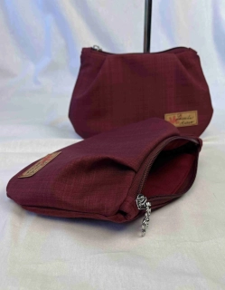 Pouzdro se sklady tmavá vínová/purpurová