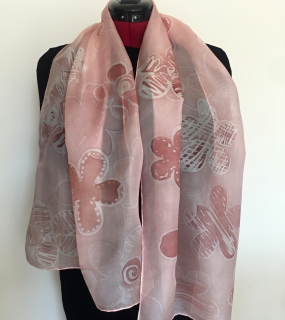 Hedvábný šál terakota