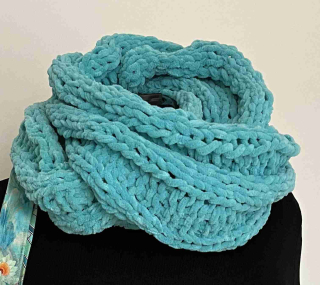 šála pletená tyrkysová
