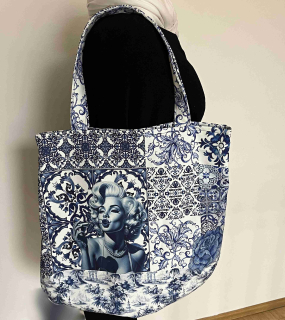 taška velká MM modrotisk 