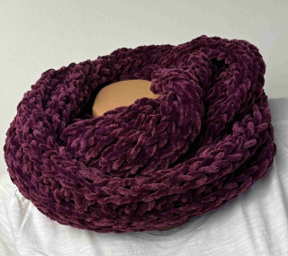 Nákrčník pletený tmavě purpurová