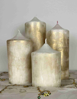adventní sestava svíček bílá zlatá