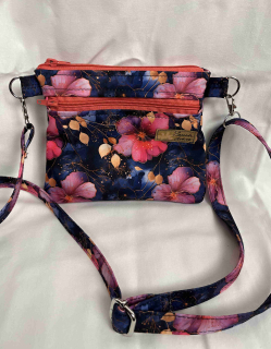 Malá kabelka crossbody barevné květy