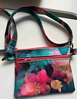 Malá kabelka crossbody  barevné květy