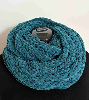 Nákrčník pletený petrolejový